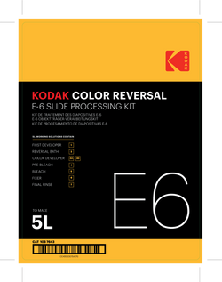 Color Reversal E-6 Slide Processing Kit To Make 5L (5 Liters)
